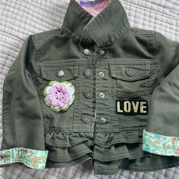 LA boutique hand customized olive jacket - Picture 1 of 3